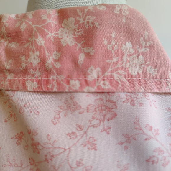 Vintage Button Down Floral Shirt / Pink Two Tone / Sears / Small - Picture 7 of 8